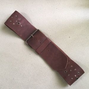 GARUGLIERI Wide Leather Belt